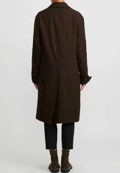 Rundholz Virgin Wool Small Check Coat In Kaffe Brown & Black