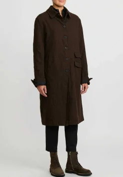 Rundholz Virgin Wool Small Check Coat In Kaffe Brown & Black