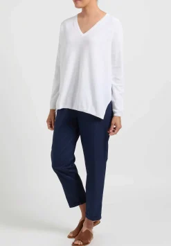Antonelli V-Neck Cotton ''Malatesta'' Sweater In White