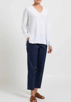 Antonelli V-Neck Cotton ''Malatesta'' Sweater In White