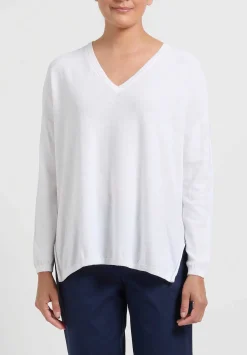 Antonelli V-Neck Cotton ''Malatesta'' Sweater In White