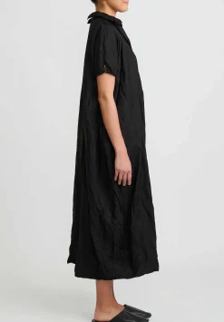 Daniela Gregis Washed Cotton Abito ''Rossella'' Dress In Black