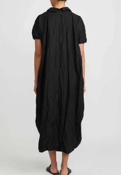 Daniela Gregis Washed Cotton Abito ''Rossella'' Dress In Black