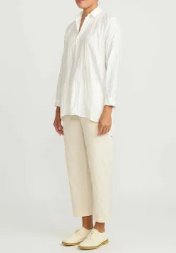 Daniela Gregis Washed Cotton Camicia Fratello Lavata Shirt In Bianco White