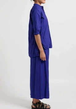 Daniela Gregis Washed Cotton Camicia Kora Top In Blu Inchiostro