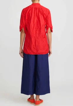 Daniela Gregis Washed Cotton Camicia Kora Top In Red