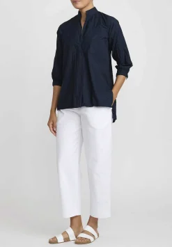 Daniela Gregis Washed Cotton Camicia Kora Top In Navy Blue