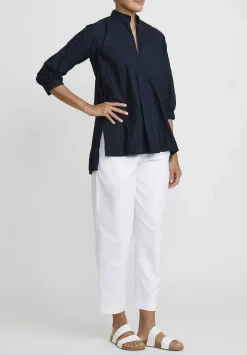 Daniela Gregis Washed Cotton Camicia Kora Top In Navy Blue