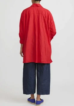 Daniela Gregis Washed Cotton Camicia More Rosella Shirt In Rosso Red