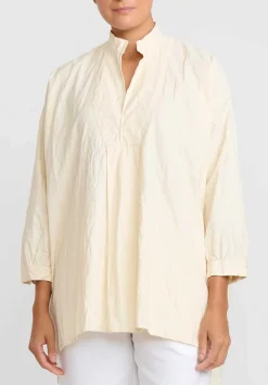 Daniela Gregis Washed Cotton Camicione Kora Lavato Shirt In Panna Cream