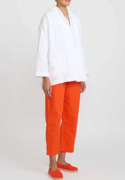 Daniela Gregis Washed Cotton Giacca Gladiolo Rosella Jacket In Bianca White
