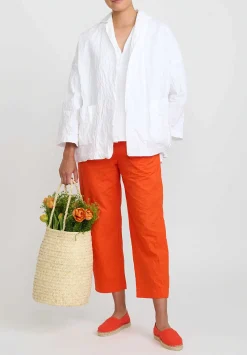 Daniela Gregis Washed Cotton Giacca Gladiolo Rosella Jacket In Bianca White