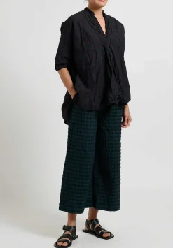 Daniela Gregis Washed Cotton Kora Top In Overdyed Green Color Mix