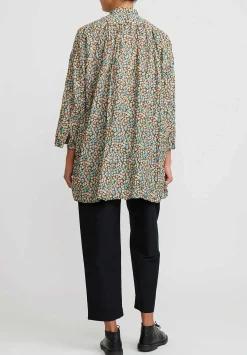 Daniela Gregis Washed Cotton Kora Top In Black, Blue & Orange