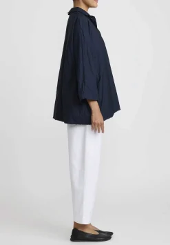 Daniela Gregis Washed Cotton Luglio Rosella Jacket In Navy Blue