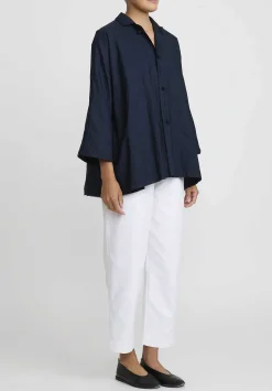Daniela Gregis Washed Cotton Luglio Rosella Jacket In Navy Blue