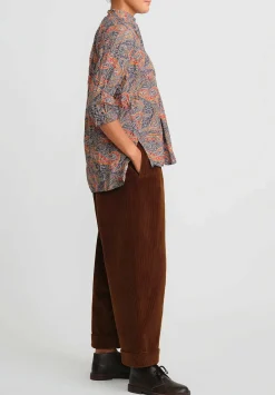 Daniela Gregis Washed Cotton Pepe Kora Shirt In Coral, Blue And Yellow