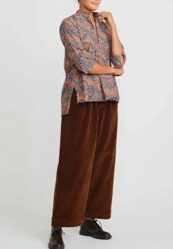 Daniela Gregis Washed Cotton Pepe Kora Shirt In Coral, Blue And Yellow