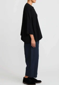 Daniela Gregis Washed Cotton Pigiama Fondo Stretto Pants In Dark Blue