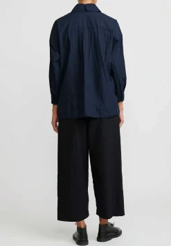 Daniela Gregis Washed Cotton Pigiama Fondo Stretto Pants In Black