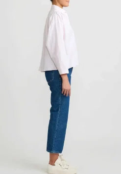 Bergfabel Washed Cotton Poplin Short Overshirt In Pale Pink