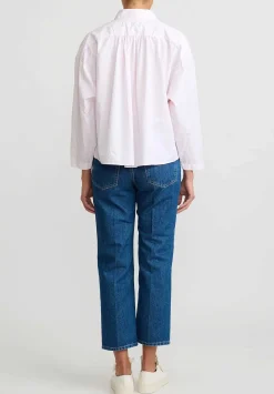 Bergfabel Washed Cotton Poplin Short Overshirt In Pale Pink