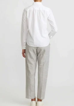 Bergfabel Washed Cotton Poplin Short ''Tyrol'' Shirt In White
