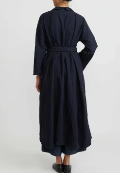 Daniela Gregis Washed Cotton Spicchi Jeroni Coat In Navy Blue