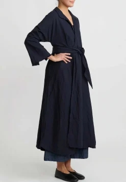 Daniela Gregis Washed Cotton Spicchi Jeroni Coat In Navy Blue