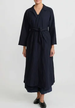 Daniela Gregis Washed Cotton Spicchi Jeroni Coat In Navy Blue