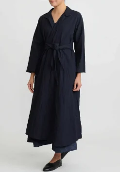 Daniela Gregis Washed Cotton Spicchi Jeroni Coat In Navy Blue