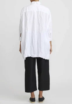 Daniela Gregis Washed Linen Camicia More Rosella Shirt In Bianco White
