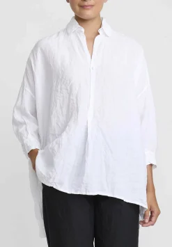 Daniela Gregis Washed Linen Camicia More Rosella Shirt In Bianco White