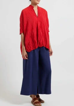 Daniela Gregis Washed Silk Honey Kora Top In Red