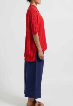 Daniela Gregis Washed Silk Honey Kora Top In Red