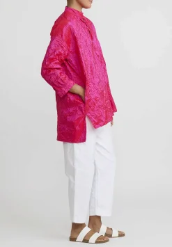 Daniela Gregis Washed Silk Kora Top In Fucsia Pink