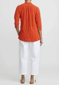 Daniela Gregis Washed Silk Pepe Kora Shirt In Orange