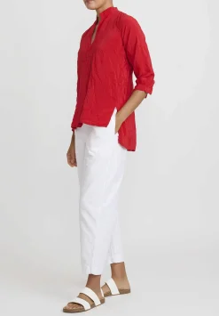 Daniela Gregis Washed Silk Pepe Kora Shirt In Rosso Red