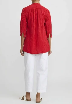 Daniela Gregis Washed Silk Pepe Kora Shirt In Rosso Red