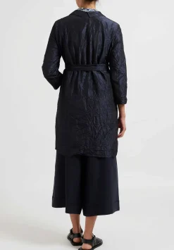 Daniela Gregis Washed Silk Punto Mirta Jacket In Blu Navy