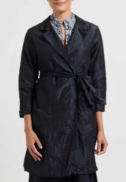 Daniela Gregis Washed Silk Punto Mirta Jacket In Blu Navy