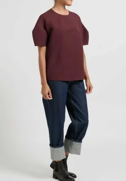 Jil Sander Washi Top In Chocolate Red-Brown
