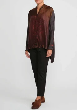 Masnada Weld French Cuff Shirt In Red & Black