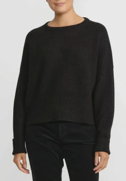 Lauren Manoogian Wool And Baby Alpaca Crewneck Sweater In Black Melange