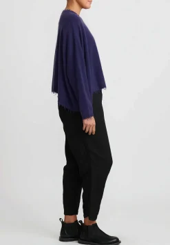 Rundholz Dip Wool And Raccoon Hair Cropped Sweater In Purple Grape