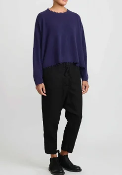 Rundholz Dip Wool And Raccoon Hair Cropped Sweater In Purple Grape