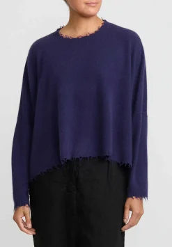 Rundholz Dip Wool And Raccoon Hair Cropped Sweater In Purple Grape