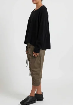 Rundholz Dip Wool And Raccoon Hair Distressed Sweater In Black