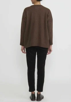 Kaval Wool And Sable Crewneck Cardigan In Chairo Brown
