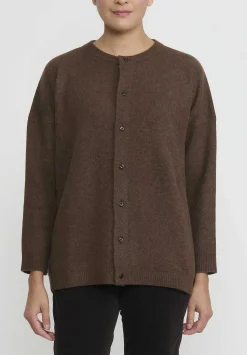 Kaval Wool And Sable Crewneck Cardigan In Chairo Brown